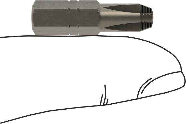 Kaymaz 3 Numaralı Phillips Ucu, 1/4" Altıgen Şaft