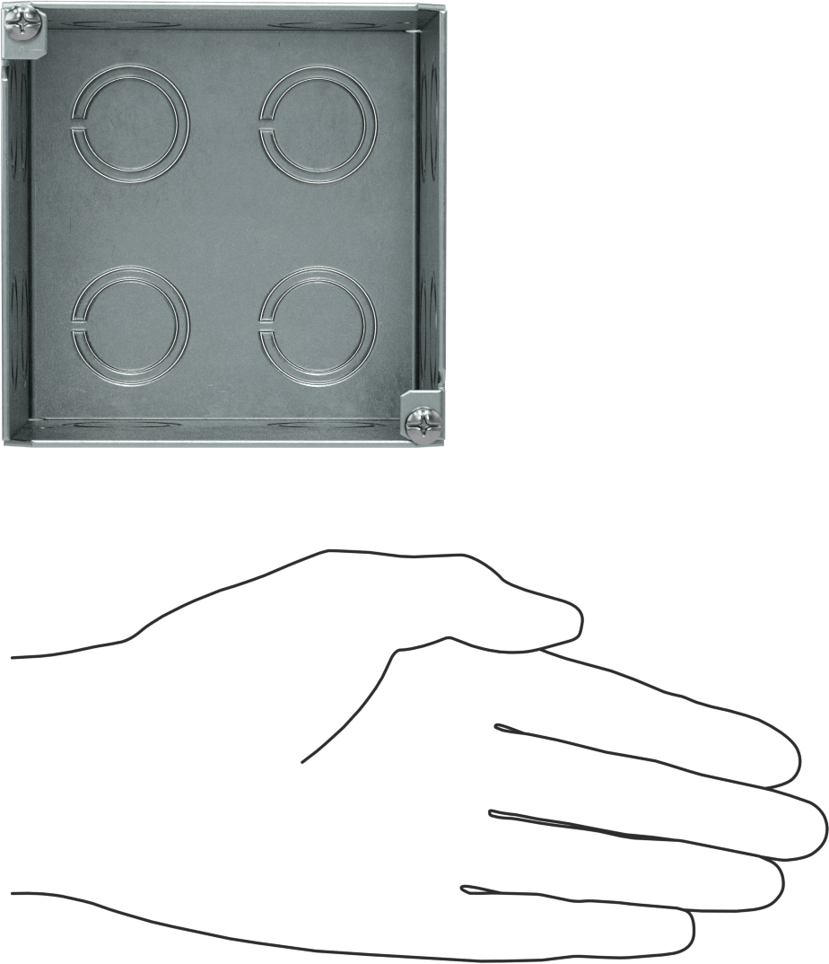Çelik Priz Kutusu, 2 Cihaz için, 16 Delik, 3-3/4" x 3-3/4" x 3-1/2"