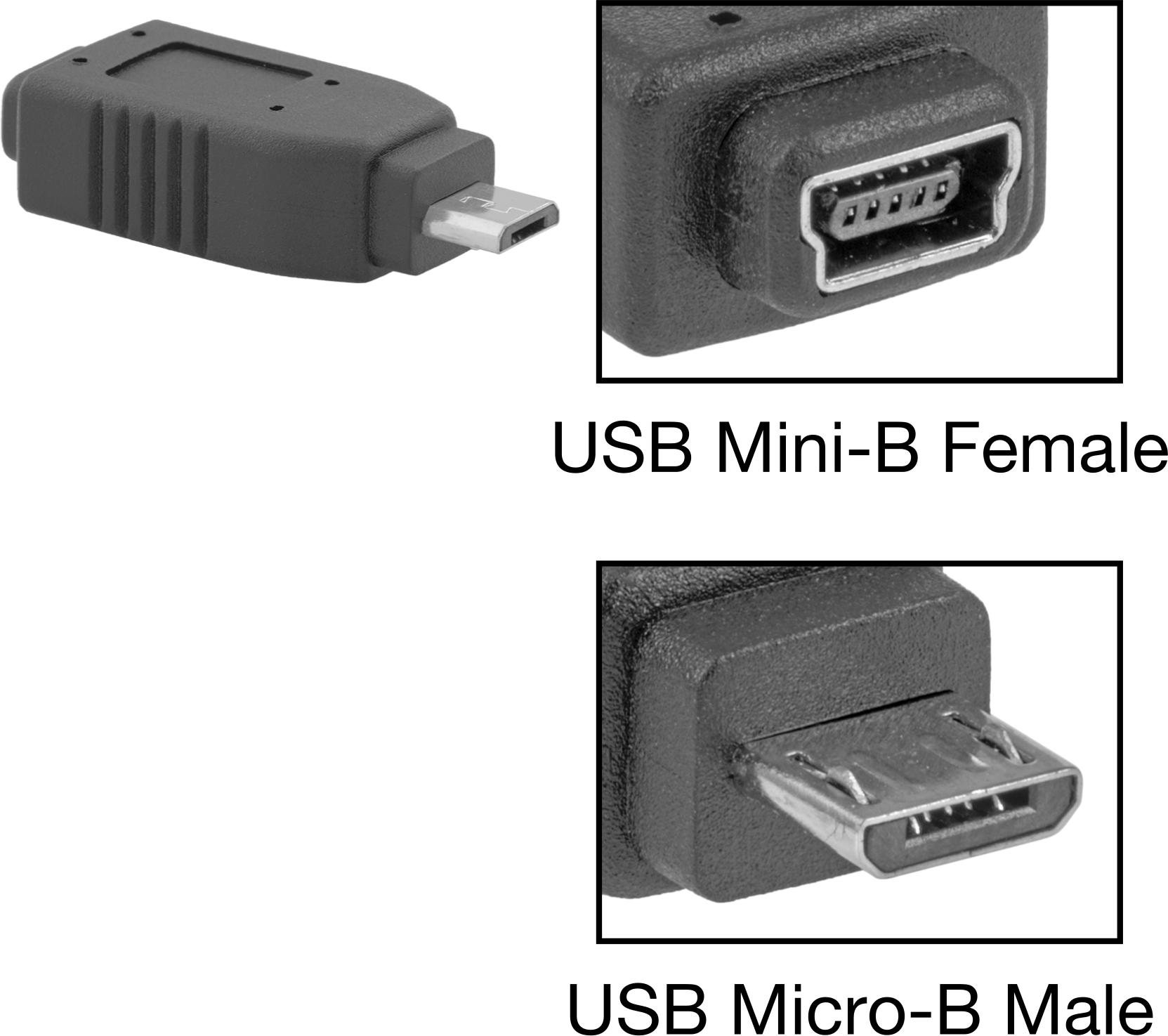 USB 2.0 Adaptörü, Mikro-B Erkek x Mini-B Dişi