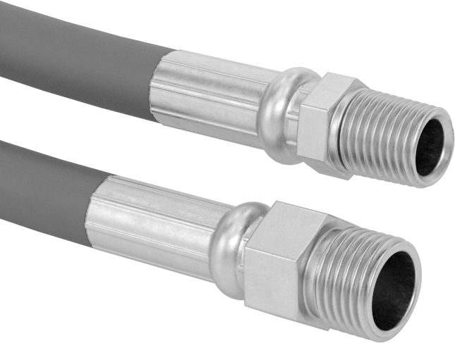 Erkek Dişli Bağlantı Parçalı Hava Hortumu, Çelik, 1/4 NPT Erkek x M16 Dişli Erkek