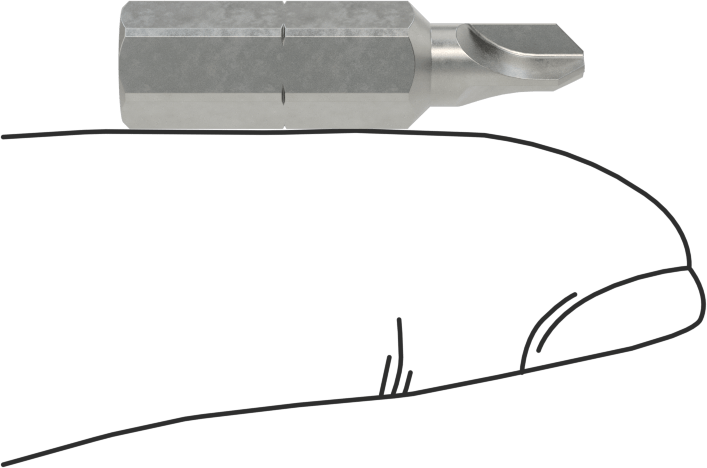 0 Numaralı Tri-Wing® Ucu, 1/4" Altıgen Şaft