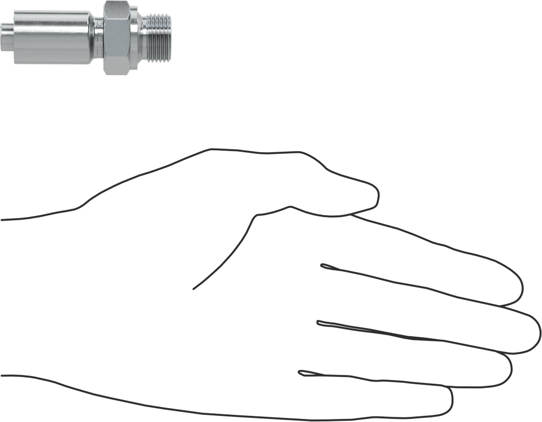 Hidrolik Sıvı için Sıkma Tipi Hortum Adaptörü, Parker 56 Serisi, 3/8" Hortum İç Çapı x 3/8 BSPP Erkek için