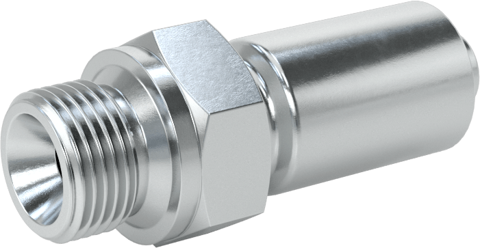 Hidrolik Sıvı için Sıkma Tipi Hortum Adaptörü, Parker 56 Serisi, 3/8" Hortum İç Çapı x 3/8 BSPP Erkek için