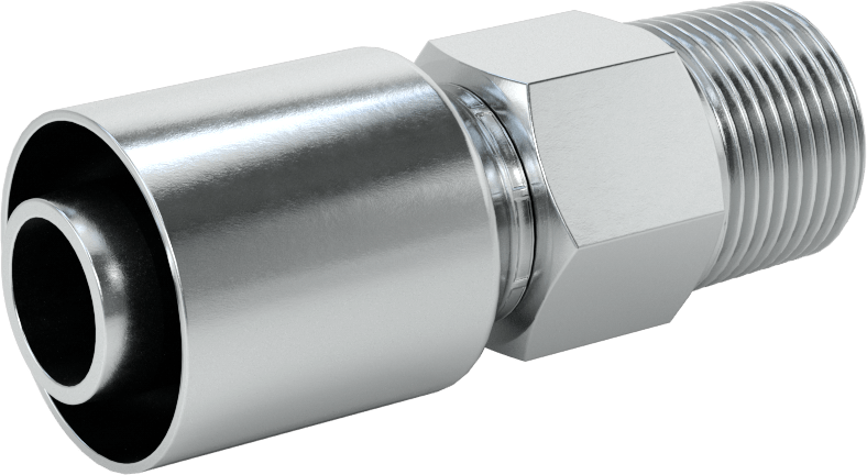 Hidrolik Sıvı için Sıkma Tipi Hortum Adaptörü, Parker 43 Serisi, 3/4" Hortum İç Çapı x 3/4 NPTF Erkek için