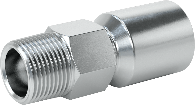 Hidrolik Sıvı için Sıkma Tipi Hortum Adaptörü, Parker 43 Serisi, 3/4" Hortum İç Çapı x 3/4 NPTF Erkek için
