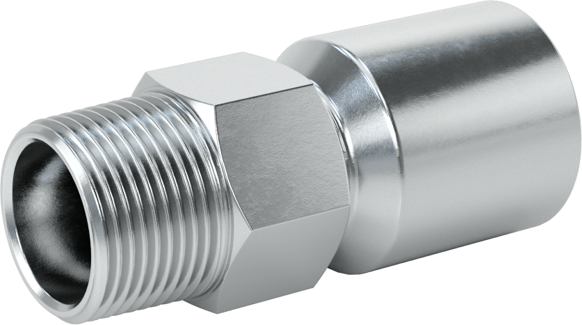 Hidrolik Sıvı için Sıkma Tipi Hortum Adaptörü, Parker 43 Serisi, 1" Hortum İç Çapı x 1 NPTF Erkek için