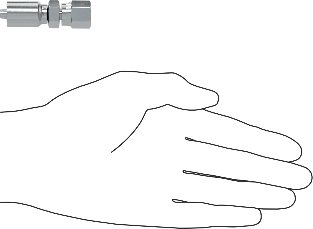 Hidrolik Sıvı için Sıkma Tipi Hortum Adaptörü, Parker 43 Serisi, 1/4“ Hortum İç Çapı x 7/16”-20 Dişi