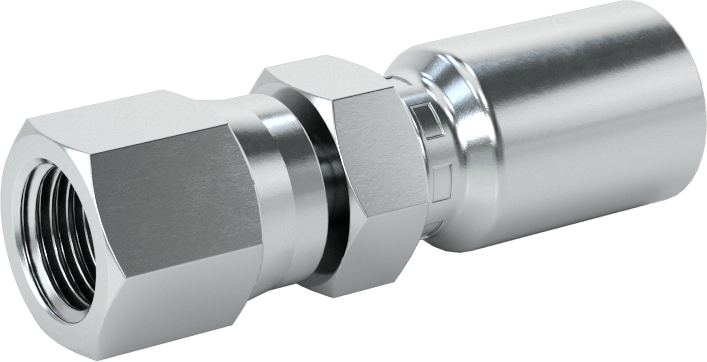 Hidrolik Sıvı için Sıkma Tipi Hortum Adaptörü, Parker 43 Serisi, 1/4“ Hortum İç Çapı x 7/16”-20 Dişi