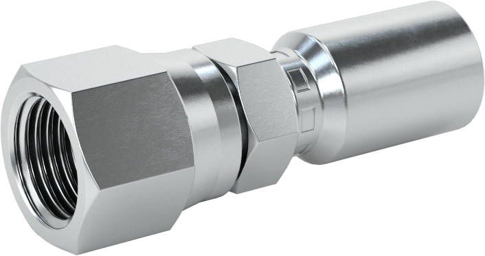 Hidrolik Sıvı için Sıkma Tipi Hortum Adaptörü, Parker 43 Serisi, 1/4“ Hortum İç Çapı x 9/16”-18 Dişi için