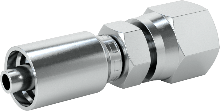 Hidrolik Sıvı için Sıkma Tipi Hortum Adaptörü, Parker 43 Serisi, 1/4“ Hortum İç Çapı x 9/16”-18 Dişi için