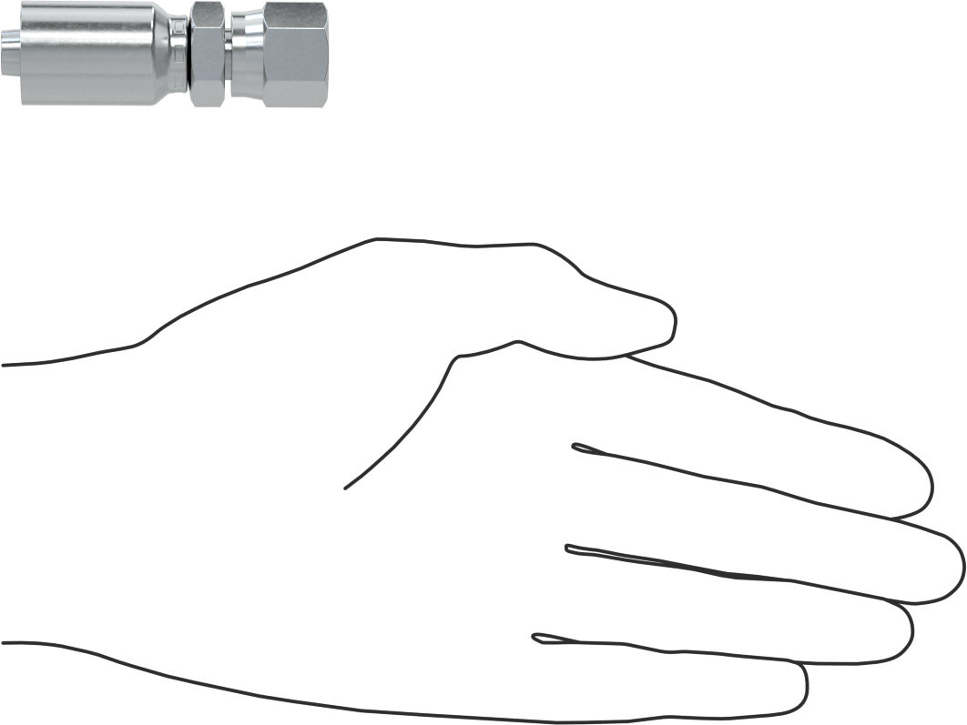 Hidrolik Sıvı için Sıkma Tipi Hortum Adaptörü, Parker 43 Serisi, 3/8“ Hortum İç Çapı x 9/16”-18 Dişi için