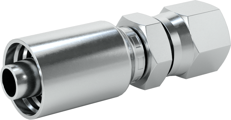Hidrolik Sıvı için Sıkma Tipi Hortum Adaptörü, Parker 43 Serisi, 3/8“ Hortum İç Çapı x 9/16”-18 Dişi için