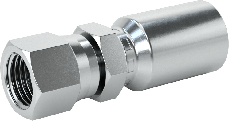 Hidrolik Sıvı için Sıkma Tipi Hortum Adaptörü, Parker 43 Serisi, 3/8“ Hortum İç Çapı x 9/16”-18 Dişi için