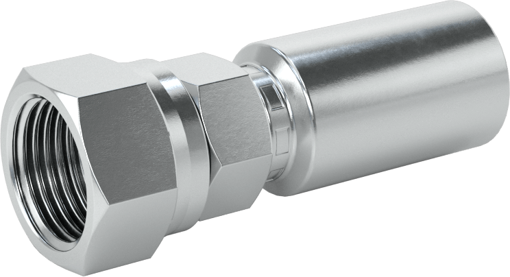 Hidrolik Sıvı için Sıkma Tipi Hortum Adaptörü, Parker 43 Serisi, 3/8“ Hortum İç Çapı x 3/4”-16 Dişi için