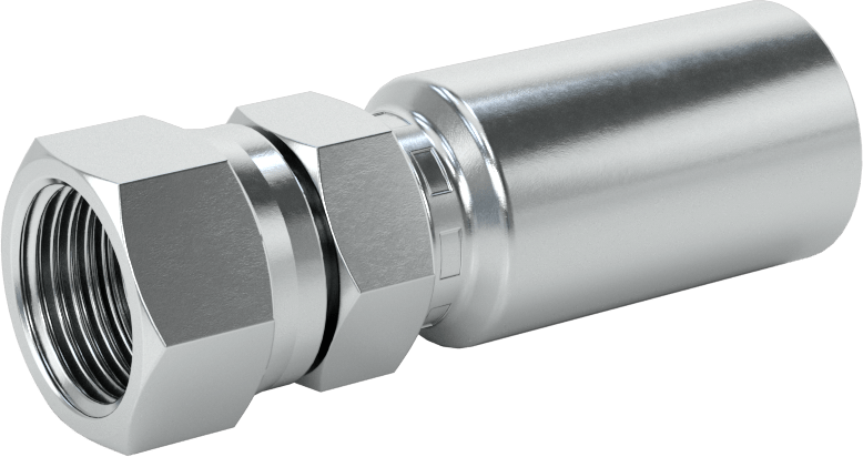 Hidrolik Sıvı için Sıkma Tipi Hortum Adaptörü, Parker 43 Serisi, 1/2“ Hortum İç Çapı x 3/4”-16 Dişi için