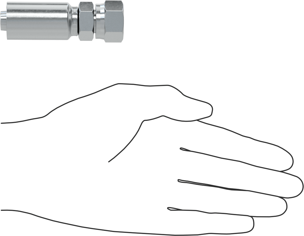 Hidrolik Sıvı için Sıkma Tipi Hortum Adaptörü, Parker 43 Serisi, 1/2“ Hortum İç Çapı x 3/4”-16 Dişi için
