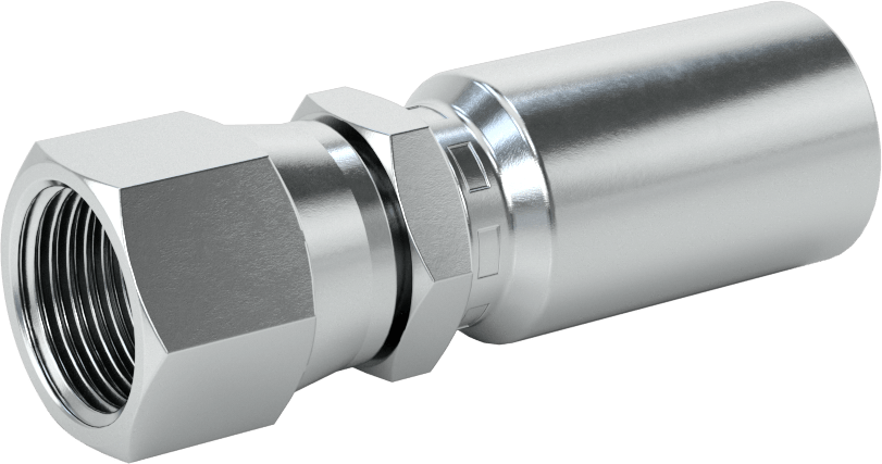 Hidrolik Sıvı için Sıkma Tipi Hortum Adaptörü, Parker 43 Serisi, 5/8“ Hortum İç Çapı x 7/8”-14 Dişi için