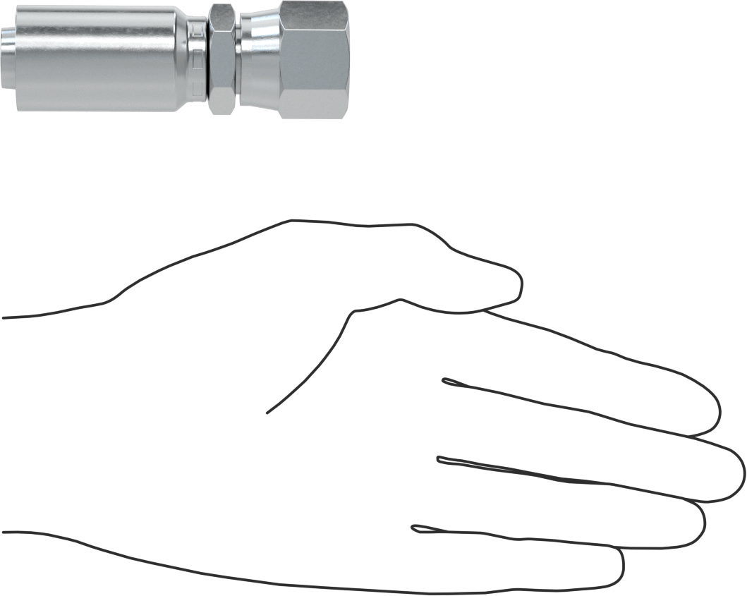 Hidrolik Sıvı için Sıkma Tipi Hortum Adaptörü, Parker 43 Serisi, 5/8“ Hortum İç Çapı x 7/8”-14 Dişi için