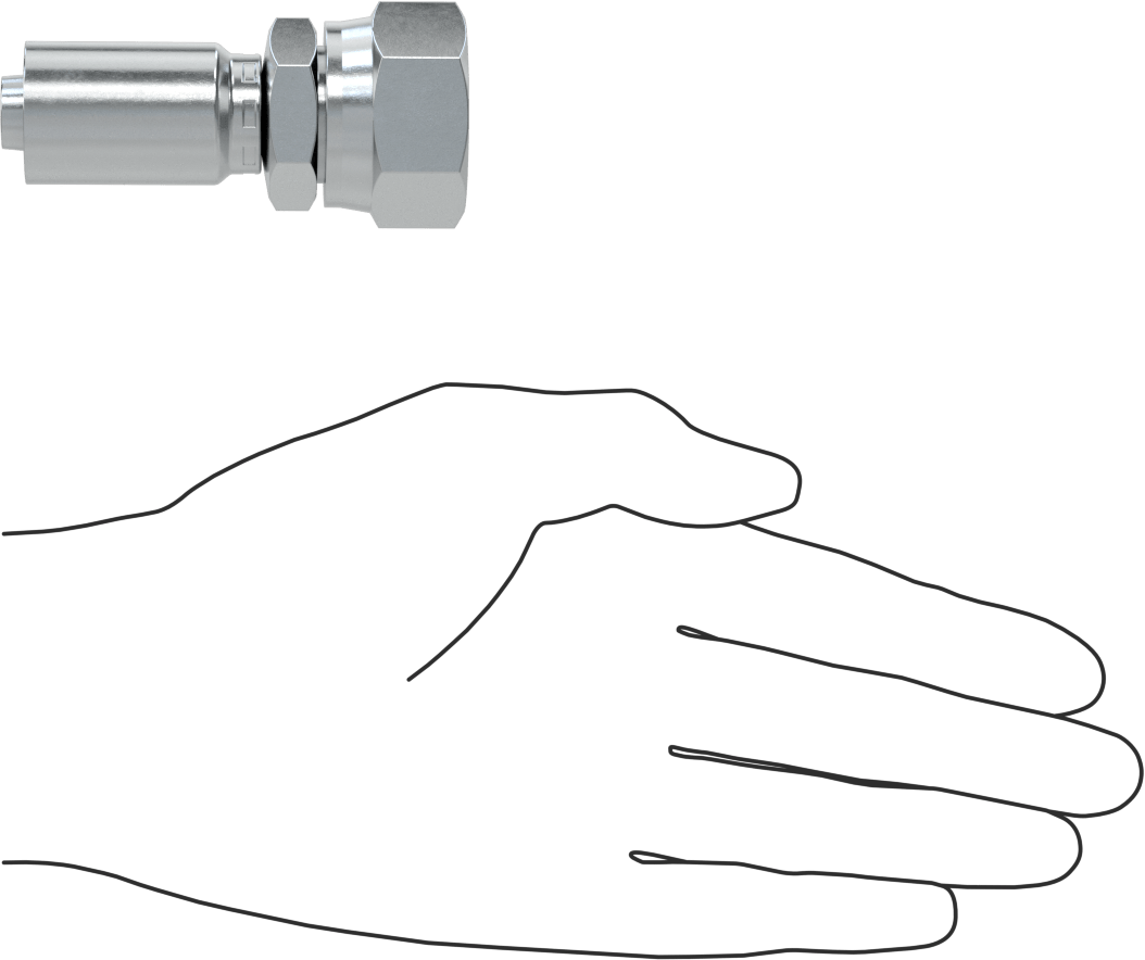 Hidrolik Sıvı için Sıkma Tipi Hortum Adaptörü, Parker 43 Serisi, 1/2“ Hortum İç Çapı x 1-1/16”-12 Dişi için