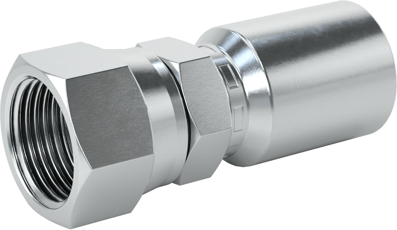 Hidrolik Sıvı için Sıkma Tipi Hortum Adaptörü, Parker 43 Serisi, 3/4“ Hortum İç Çapı x 1-1/16”-12 Dişi