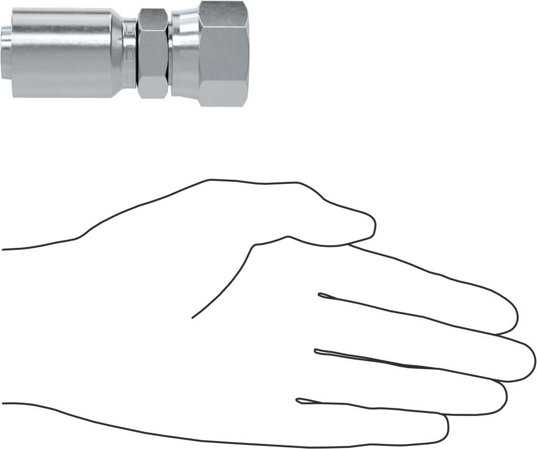 Hidrolik Sıvı için Sıkma Tipi Hortum Adaptörü, Parker 43 Serisi, 3/4“ Hortum İç Çapı x 1-1/16”-12 Dişi