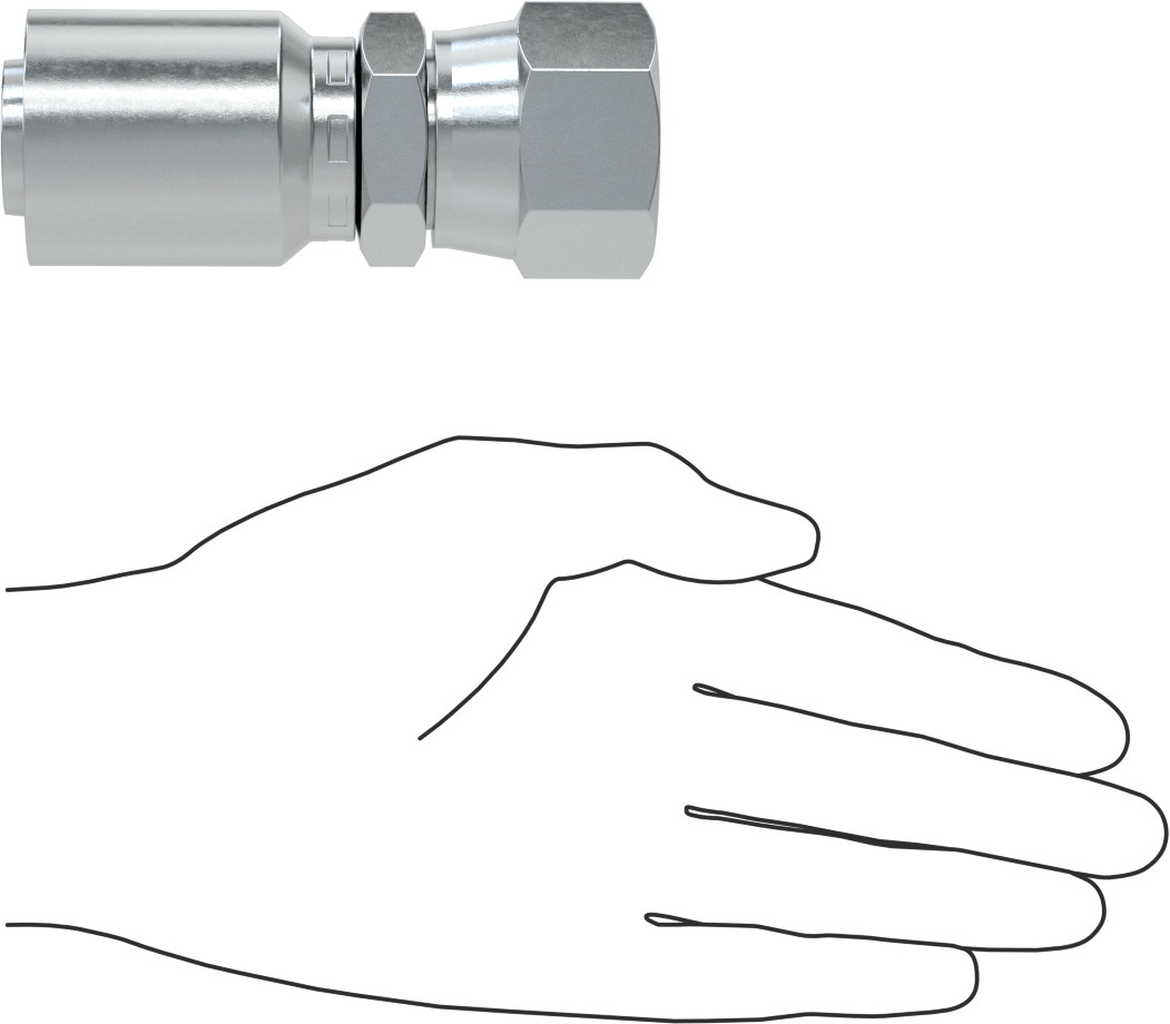 Hidrolik Sıvı için Sıkma Tipi Hortum Adaptörü, Parker 43 Serisi, 1“ Hortum İç Çapı x 1-5/16”-12 Dişi için
