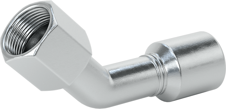 Hidrolik Sıvı için Sıkma Tipi Hortum Adaptörü, 45 Derece, Parker 43 Serisi, 1“ Hortum İç Çap x 1-5/16”-12 Dişi