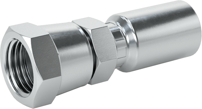 Hidrolik Sıvı için Sıkma Tipi Hortum Adaptörü, 43 Serisi, 1/4" Hortum İç Çapı, 1/4" Dış Çap O-Ring Yüz Conta Tüpü