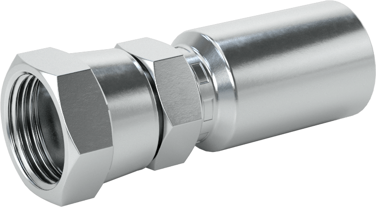 Hidrolik Sıvı için Sıkma Tipi Hortum Adaptörü, 43 Serisi, 1/2" Hortum İç Çapı, 1/2" Dış Çap O-Ring Yüz Conta Tüpü