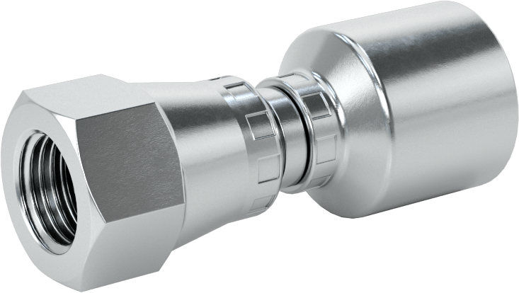 Hidrolik Sıvı için Sıkma Tipi Hortum Adaptörü, Parker 43 Serisi, 1/4" Hortum İç Çapı x 1/4 BSPP Dişi