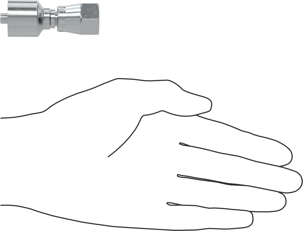 Hidrolik Sıvı için Sıkma Tipi Hortum Adaptörü, Parker 43 Serisi, 1/4" Hortum İç Çapı x 1/4 BSPP Dişi