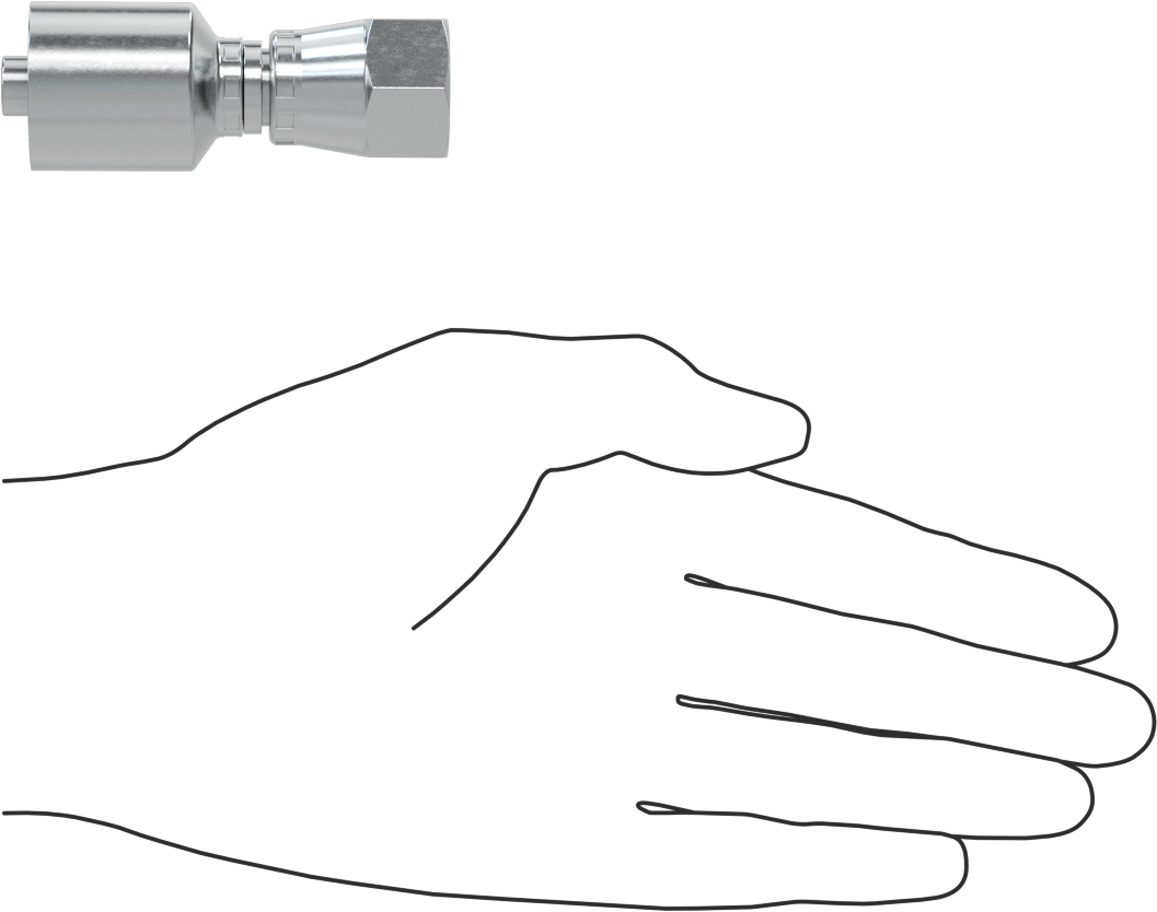 Hidrolik Sıvı için Sıkma Tipi Hortum Adaptörü, Parker 43 Serisi, 3/8" Hortum İç Çapı x 3/8 BSPP Dişi için
