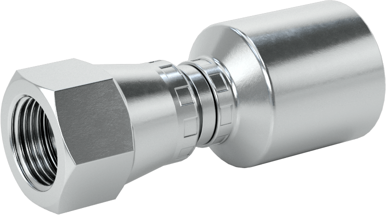 Hidrolik Sıvı için Sıkma Tipi Hortum Adaptörü, Parker 43 Serisi, 3/8" Hortum İç Çapı x 3/8 BSPP Dişi için