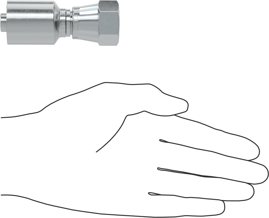 Hidrolik Sıvı için Sıkma Tipi Hortum Adaptörü, Parker 43 Serisi, 1/2" Hortum İç Çapı x 1/2 BSPP Dişi için