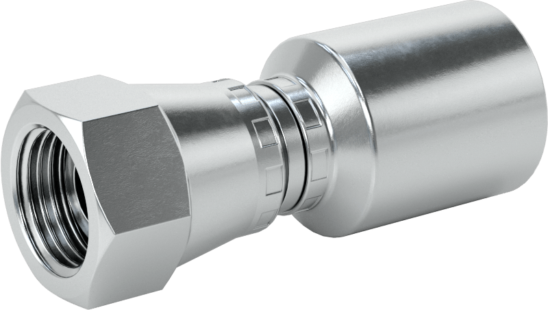 Hidrolik Sıvı için Sıkma Tipi Hortum Adaptörü, Parker 43 Serisi, 1/2" Hortum İç Çapı x 1/2 BSPP Dişi için