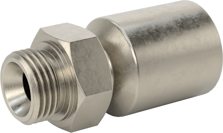 Hidrolik Sıvı için Sıkma Tipi Hortum Adaptörü, Parker 43 Serisi, 1/2" Hortum İç Çapı x 1/2 BSPP Erkek için