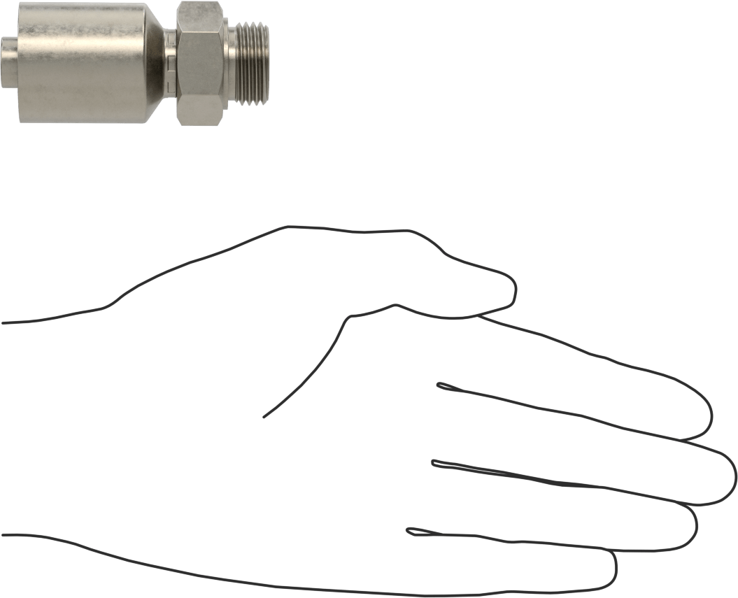Hidrolik Sıvı için Sıkma Tipi Hortum Adaptörü, Parker 43 Serisi, 1/2" Hortum İç Çapı x 1/2 BSPP Erkek için