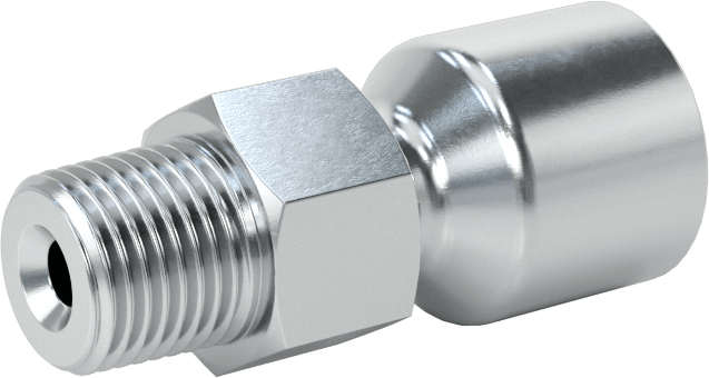 Hidrolik Sıvı için Sıkma Tipi Hortum Adaptörü, Parker 56 Serisi, 1/8" Hortum İç Çapı x 1/8 NPTF Erkek için