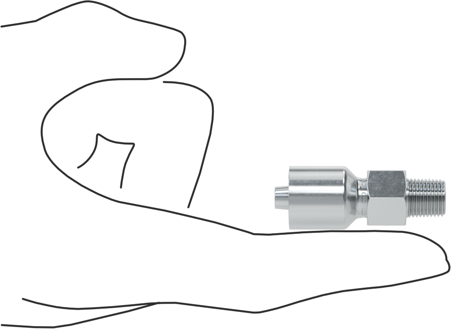 Hidrolik Sıvı için Sıkma Tipi Hortum Adaptörü, Parker 56 Serisi, 3/16" Hortum İç Çapı x 1/8 NPTF Erkek için
