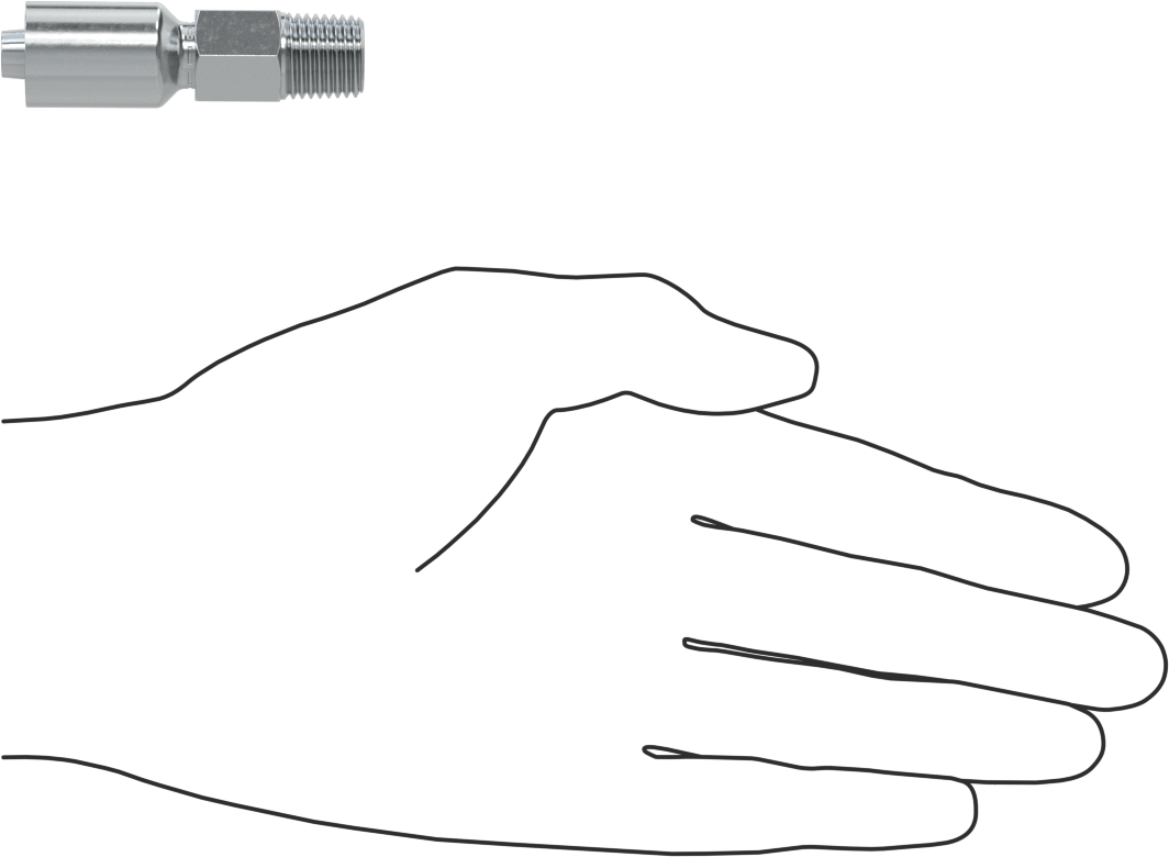 Hidrolik Sıvı için Sıkma Tipi Hortum Adaptörü, Parker 56 Serisi, 1/4" Hortum İç Çapı x 1/4 NPTF Erkek