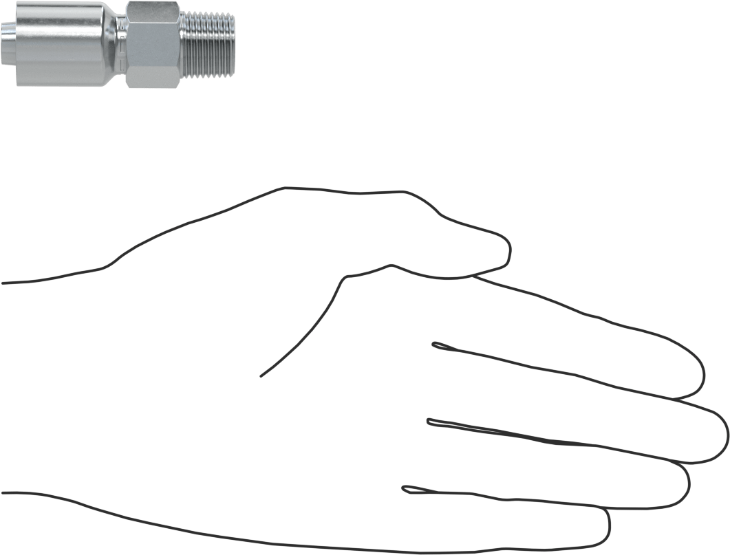 Hidrolik Sıvı için Sıkma Tipi Hortum Adaptörü, Parker 56 Serisi, 3/8" Hortum İç Çapı x 3/8 NPTF Erkek