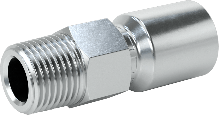 Hidrolik Sıvı için Sıkma Tipi Hortum Adaptörü, Parker 56 Serisi, 1/2" Hortum İç Çapı x 1/2 NPTF Erkek
