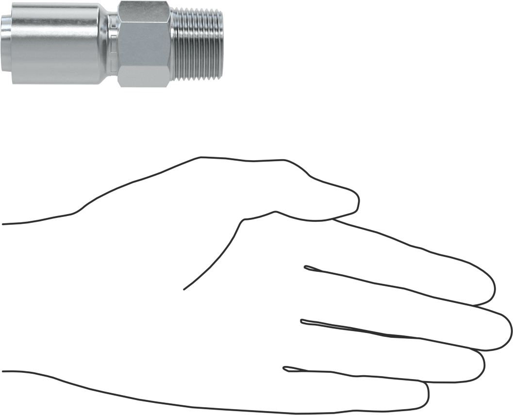 Hidrolik Sıvı için Sıkma Tipi Hortum Adaptörü, Parker 56 Serisi, 3/4" Hortum İç Çapı x 3/4 NPTF Erkek için