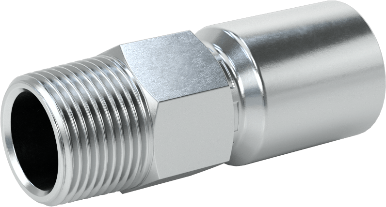 Hidrolik Sıvı için Sıkma Tipi Hortum Adaptörü, Parker 56 Serisi, 3/4" Hortum İç Çapı x 3/4 NPTF Erkek için
