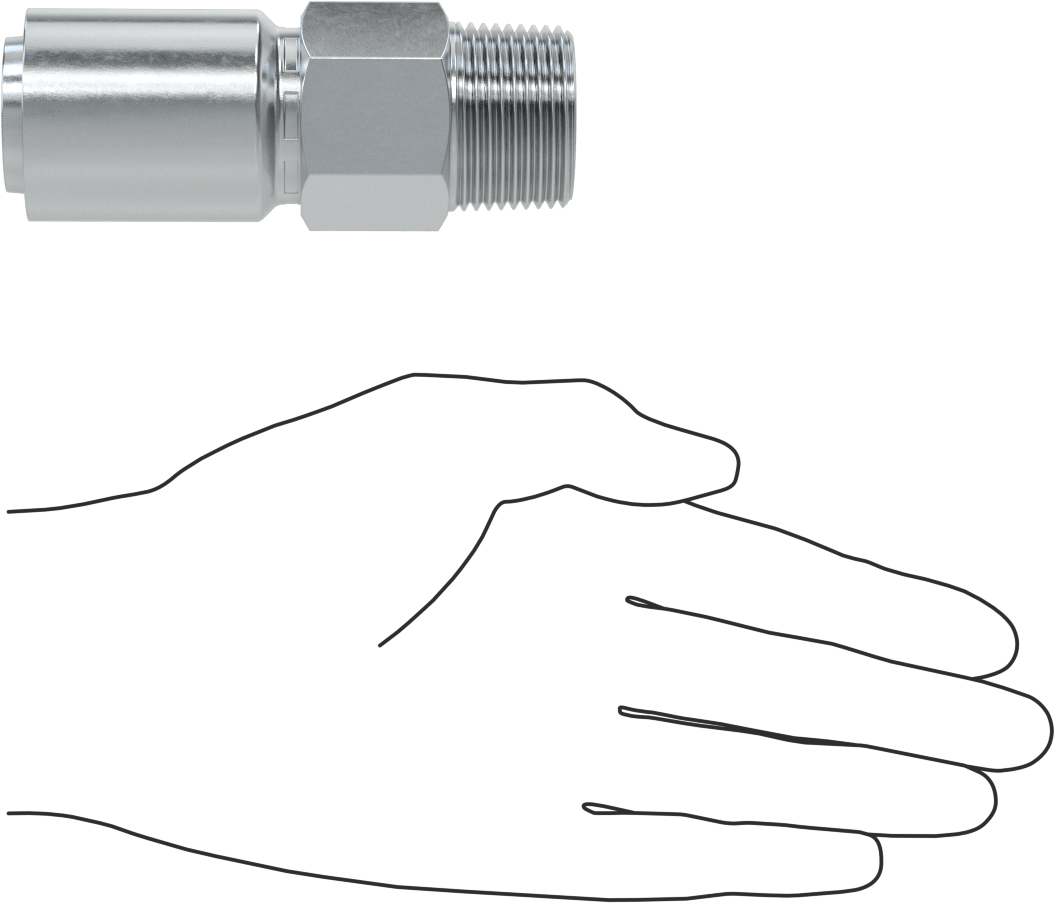 Hidrolik Sıvı için Sıkma Tipi Hortum Adaptörü, Parker 56 Serisi, 1" Hortum İç Çapı x 1 NPTF Erkek için