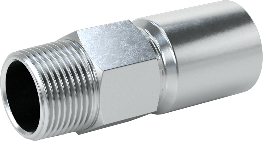 Hidrolik Sıvı için Sıkma Tipi Hortum Adaptörü, Parker 56 Serisi, 1" Hortum İç Çapı x 1 NPTF Erkek için