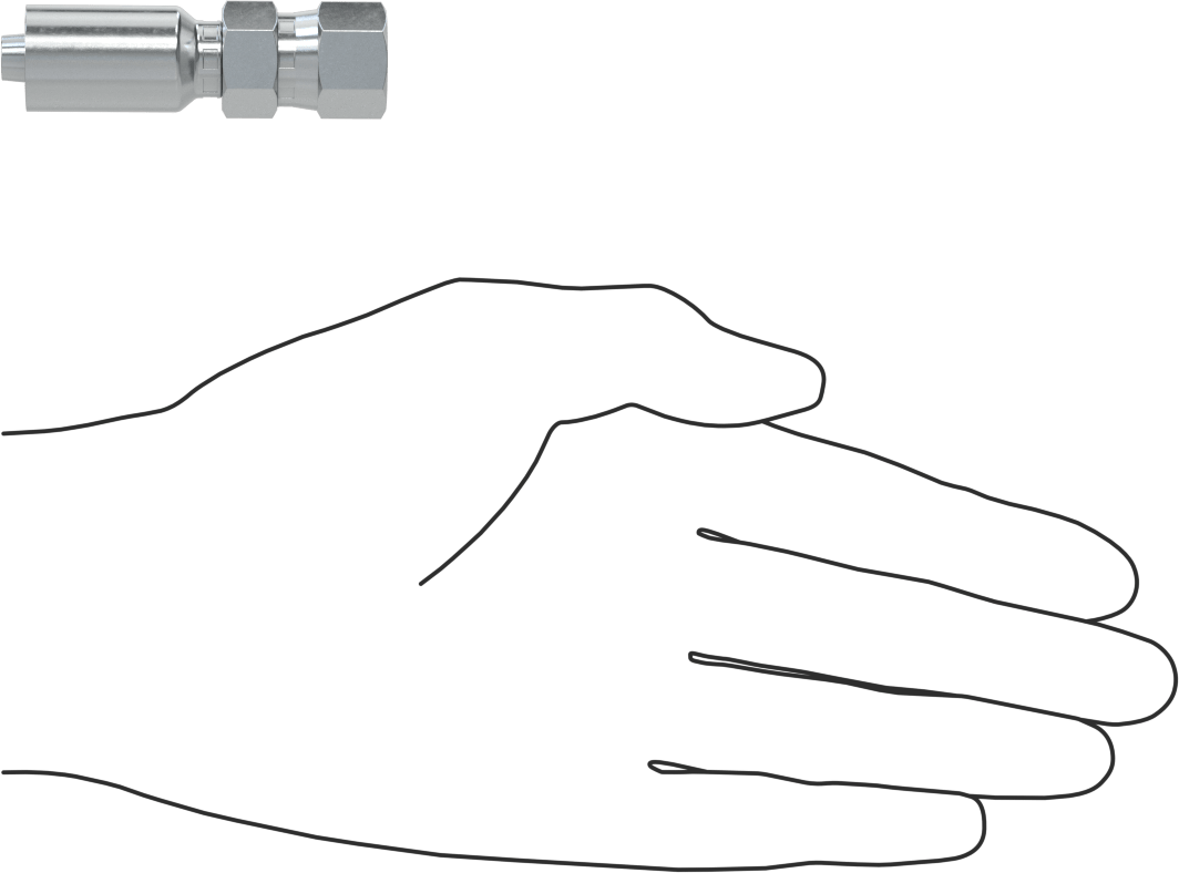 Hidrolik Sıvı için Sıkma Tipi Hortum Adaptörü, Parker 56 Serisi, 5/16“ hortum iç çapı x 1/2”-20 dişi için