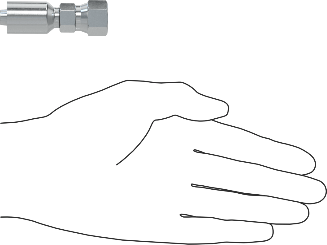 Hidrolik Sıvı için Sıkma Tipi Hortum Adaptörü, Parker 56 Serisi, 3/8“ Hortum İç Çapı x 9/16”-18 Dişi için
