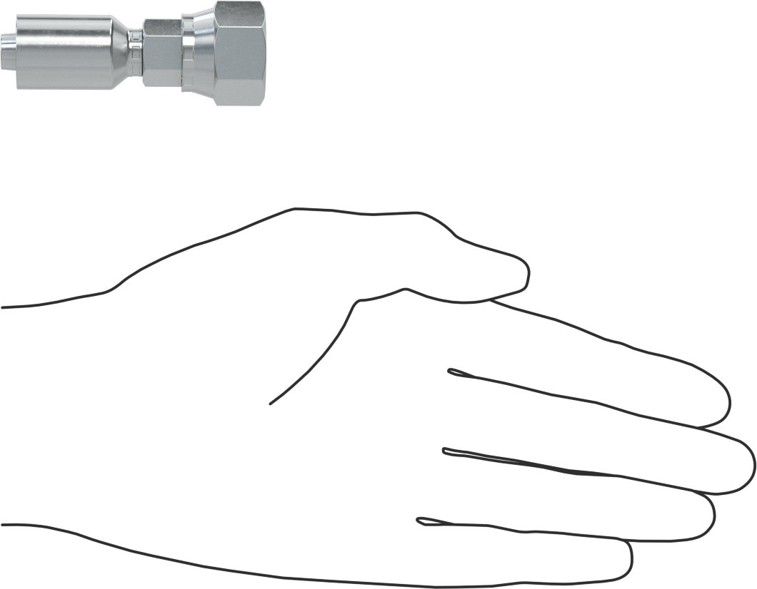 Hidrolik Sıvı için Sıkma Tipi Hortum Adaptörü, Parker 56 Serisi, 3/8“ Hortum İç Çapı x 3/4”-16 Dişi için