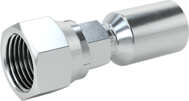 Hidrolik Sıvı için Sıkma Tipi Hortum Adaptörü, Parker 56 Serisi, 3/8“ Hortum İç Çapı x 3/4”-16 Dişi için